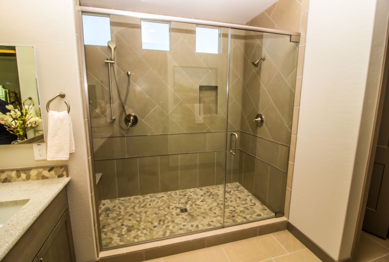 Corner Shower with Glass Panel